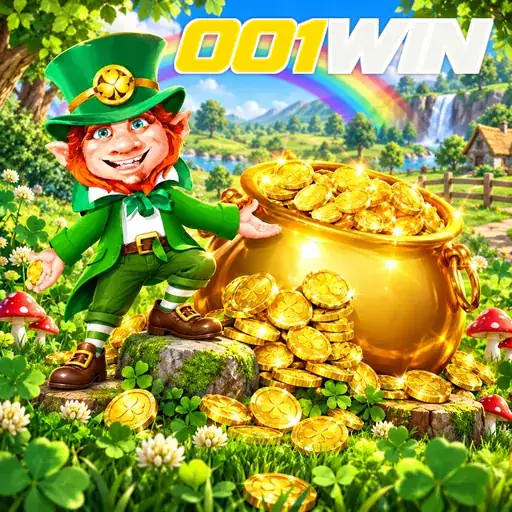 001WIN — ilustração de um duende com moedas de ouro